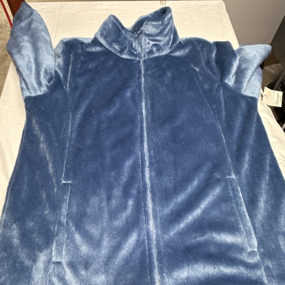 Made for Life Blue Zip Jacket Pockets Lightweight Mid-Length Long Sleeve Women